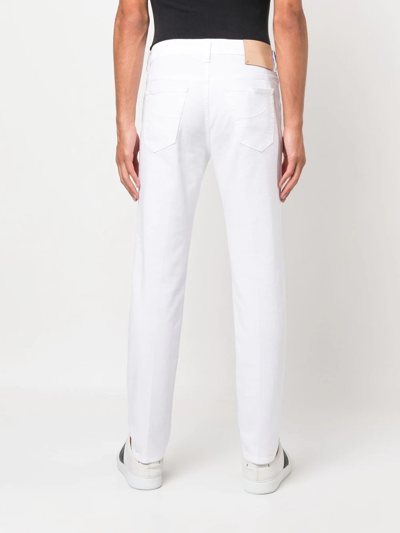 Shop Jacob Cohen Logo-patch Straight-leg Jeans In White