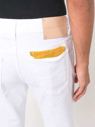 Shop Jacob Cohen Logo-patch Straight-leg Jeans In White