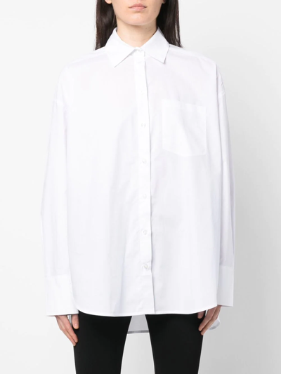 Shop Remain Naja Oversize Long-sleeve Shirt In White