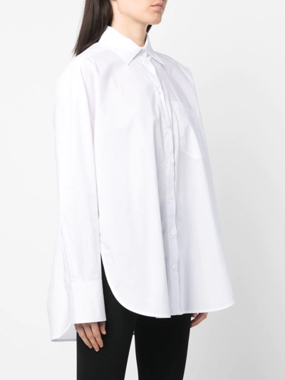 Shop Remain Naja Oversize Long-sleeve Shirt In White