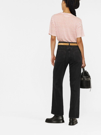 Agolde Nico Stretch High Rise Slim Fit Jeans In Black