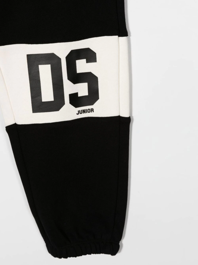 Gcds Logo-print Contrasting-panel Track Pants In Black