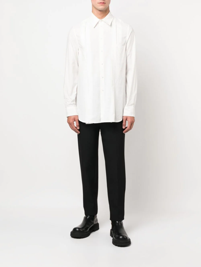 Uma Wang Button-up Pleated Shirt In White