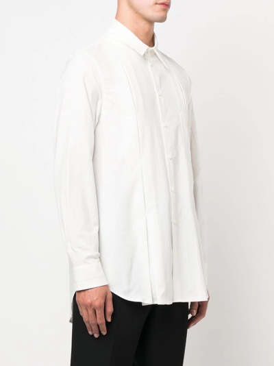 Uma Wang Button-up Pleated Shirt In White