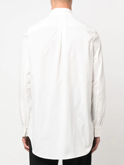 Shop Uma Wang Button-up Pleated Shirt In White