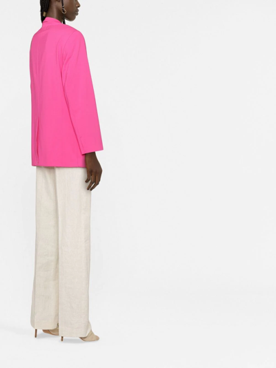 Shop Jacquemus Notched-lapel Single-breasted Blazer In Pink