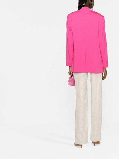 Shop Jacquemus Notched-lapel Single-breasted Blazer In Pink