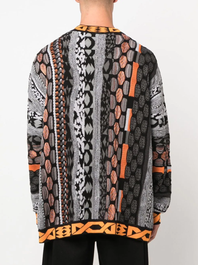 Shop Mcq By Alexander Mcqueen Graphic Pattern-intarsia Cardigan In Grey