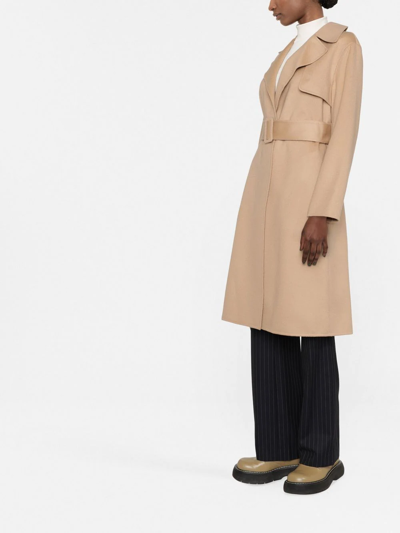 Shop Theory Belted Wrap Trench Coat In Brown