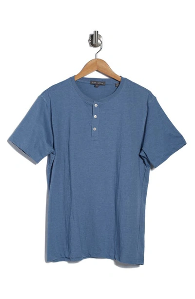 Shop Slate & Stone Short Sleeve Henley In Light Blue Heather