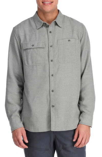 Shop Outdoor Research Feedback Flannel Button-up Shirt In Pewter