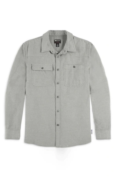 Shop Outdoor Research Feedback Flannel Button-up Shirt In Pewter