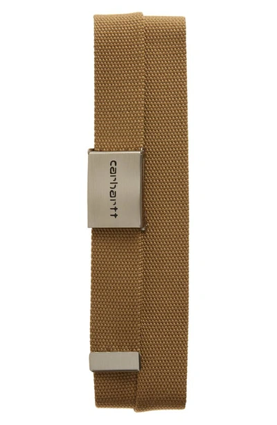 Shop Carhartt Chrome Clip Belt In Leather