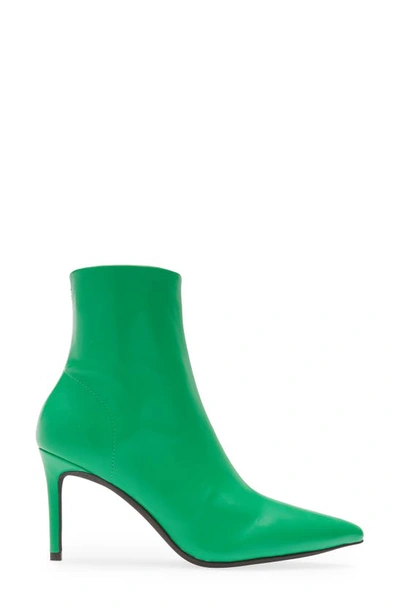 Jeffrey Campbell Nixie Pointed Toe Bootie In Green Stretch