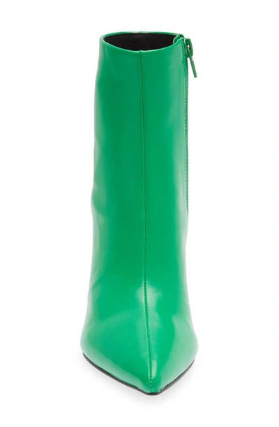 Jeffrey Campbell Nixie Pointed Toe Bootie In Green Stretch