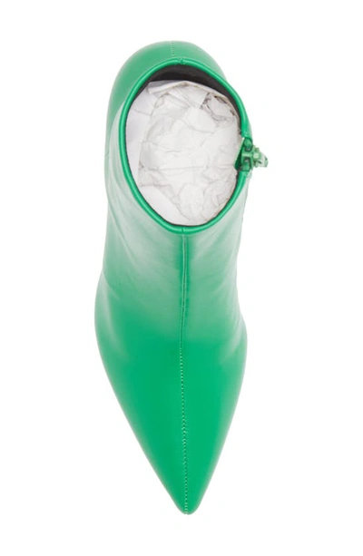 Jeffrey Campbell Nixie Pointed Toe Bootie In Green Stretch