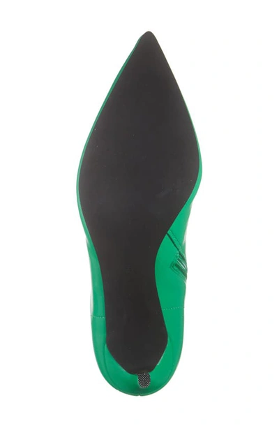 Jeffrey Campbell Nixie Pointed Toe Bootie In Green Stretch