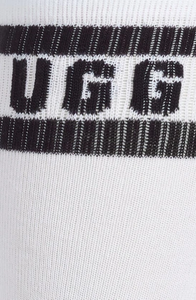 Shop Ugg Lathan Logo Crew Socks In White / Black
