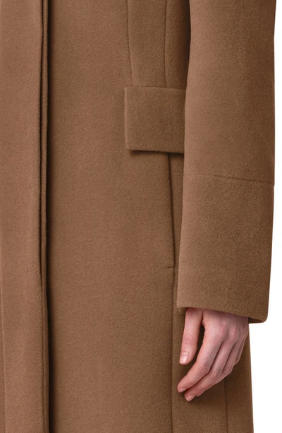 Akris Punto Stand Collar Wool Blend Fleece Coat In 043 Malt