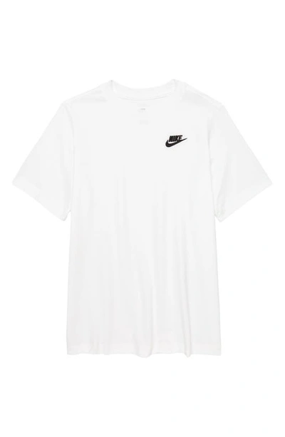 Shop Nike Kids' Embroidered Swoosh T-shirt In White/ Black