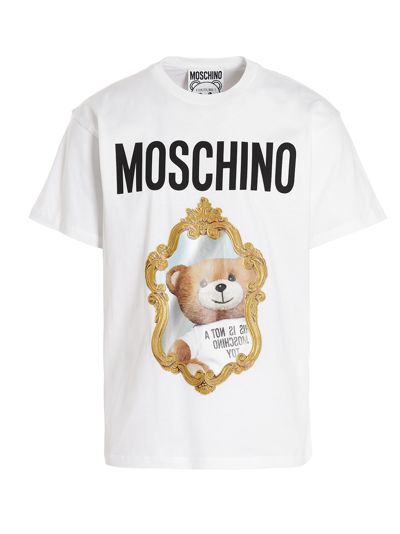 Shop Moschino Teddy Mirror T-shirt In White