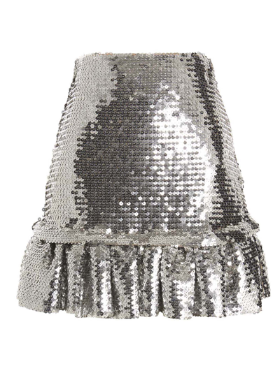 Shop Paco Rabanne Jupe Skirt In Silver