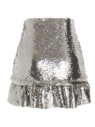 Shop Paco Rabanne Jupe Skirt In Silver