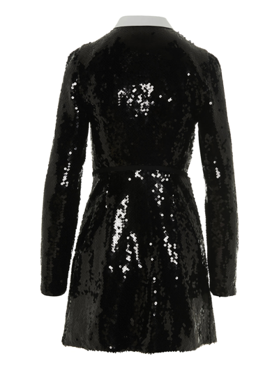 Shop Giambattista Valli Lace Sequin Dress In White/black