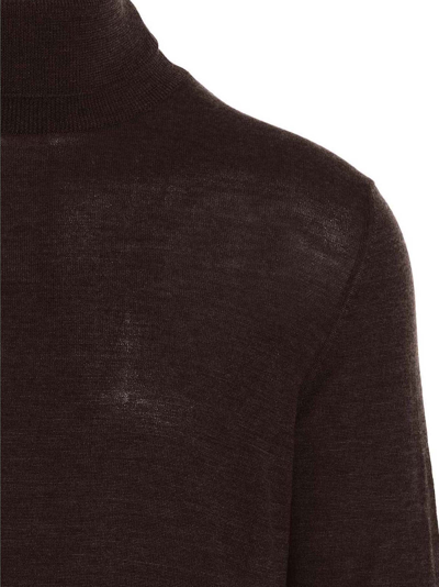 Shop Ma'ry'ya Wool Silk Cashmere Turtleneck Sweater In Brown