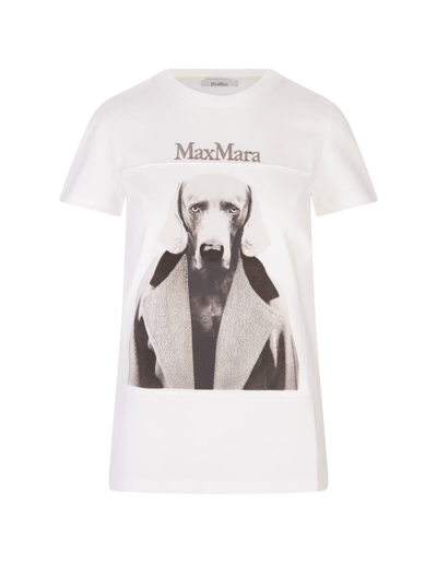 Shop Max Mara Woman White Mmdog T-shirt In Bianco