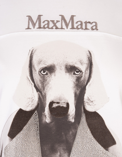 Shop Max Mara Woman White Mmdog T-shirt In Bianco