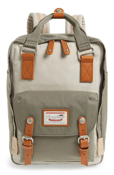 Shop Doughnut Macaroon Colorblock Backpack In Ivory/ Light Grey