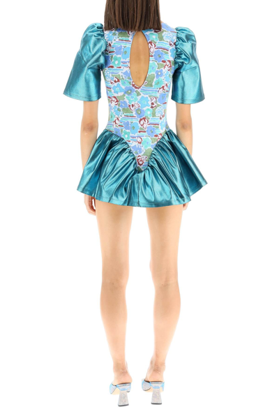 Shop Collina Strada 'blossom' Bodysuit Mini Dress In Blue