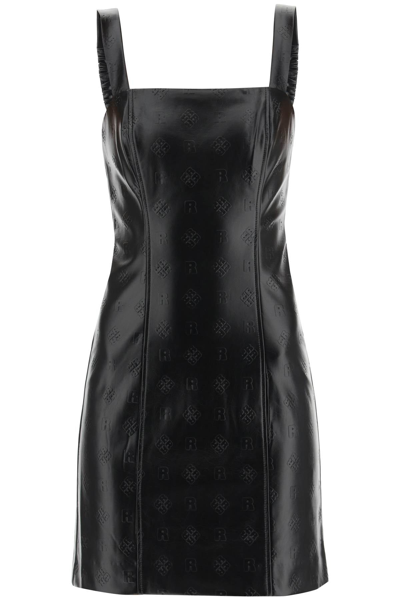 Shop Rotate Birger Christensen Rotate 'herlina' Faux Leather Mini Dress In Black