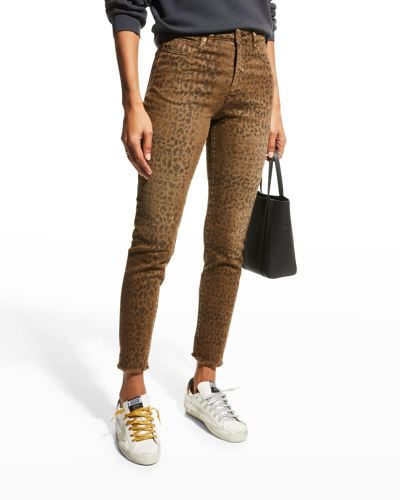 Shop Golden Goose Golden Leopard-print Skinny Jeans In Brown / Black