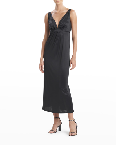 Shop Natori Enchant V-neck Nightgown In Black