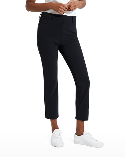 Shop Theory Treeca Precision Ponte Five-pocket Cropped Pants In Black