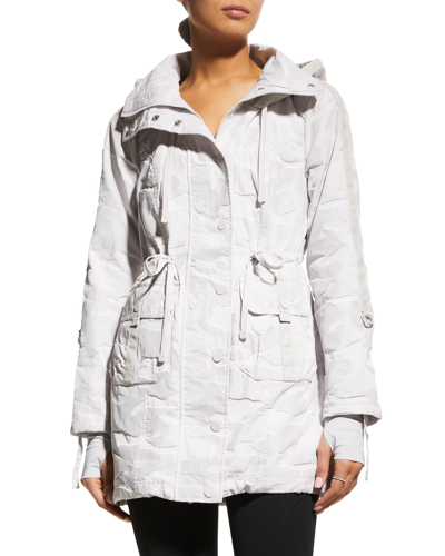 Shop Blanc Noir Hooded Camo Anorak Jacket In Light Grey Camo