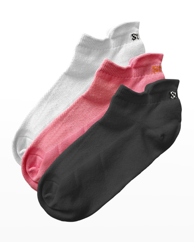 Shop Stems Ankle Socks 3-pack In Pink Black White