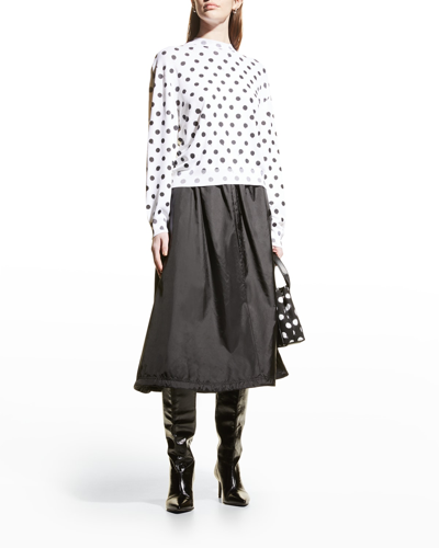 Shop Balenciaga Sprayed Polka Dot Print Knit Sweater In Noir / Ecru