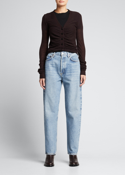 Shop Agolde 90s Pinch Waist High-rise Straight Jeans In Endless Blue