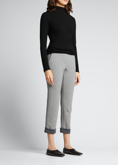Shop Theory Treeca Double-knit Pull-on Pants In Gray