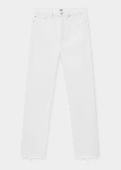 Shop Totême Classic Straight-leg Jeans In Off White