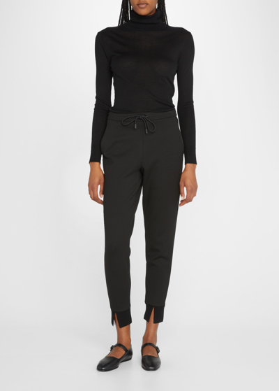 Shop Theory Slouchy Double-knit Jogger Pants In Black