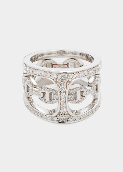 Shop Hoorsenbuhs Dame Phantom Clique Antiquated Ring In 18k White Gold And Diamonds In Wg