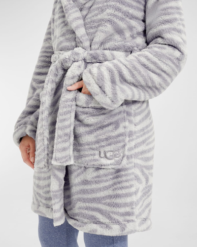 Shop Ugg Aarti Hooded Sherpa Robe In Gray