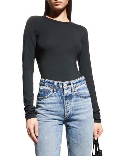 Shop Rag & Bone Luca Slim Long-sleeve Tee In Black