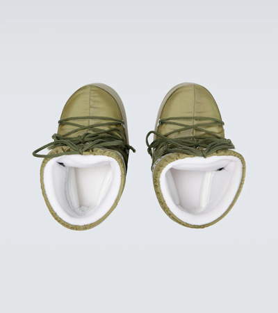 Shop Moon Boot Icon Low Nylon Snow Boots In Khaki