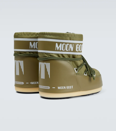 Shop Moon Boot Icon Low Nylon Snow Boots In Khaki