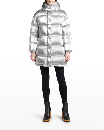 Shop Moncler Gaou Puffer Parka In Silver